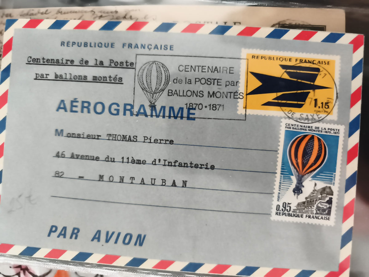 Aérogramme ancien Centenaire Poste ballons montés 1870-71 affranchissement Franc