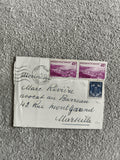 Lettre affranchie Principauté Monaco 2x45c 10c timbres poste philatélie Marseill