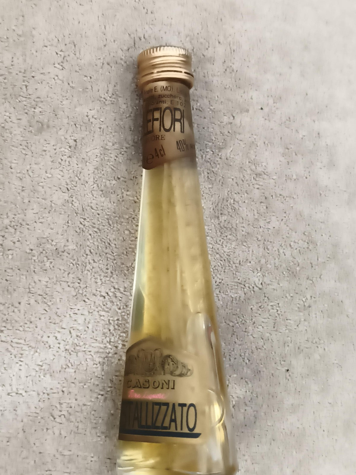 Miniature alcool Casoni Millefiori partiellement remplie flacon décoratif 4cl