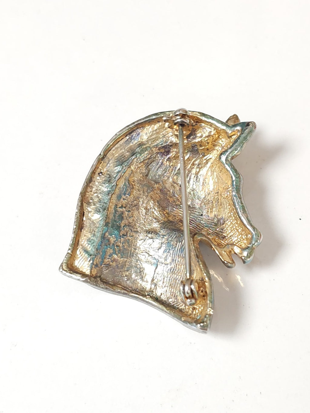 Broche vintage ancienne tête de cheval rétro pour collectionneur bijoux équestre