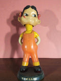 Figurine bobblehead Peko-Chan FUJIYA rétro Japon poupée décorative orange