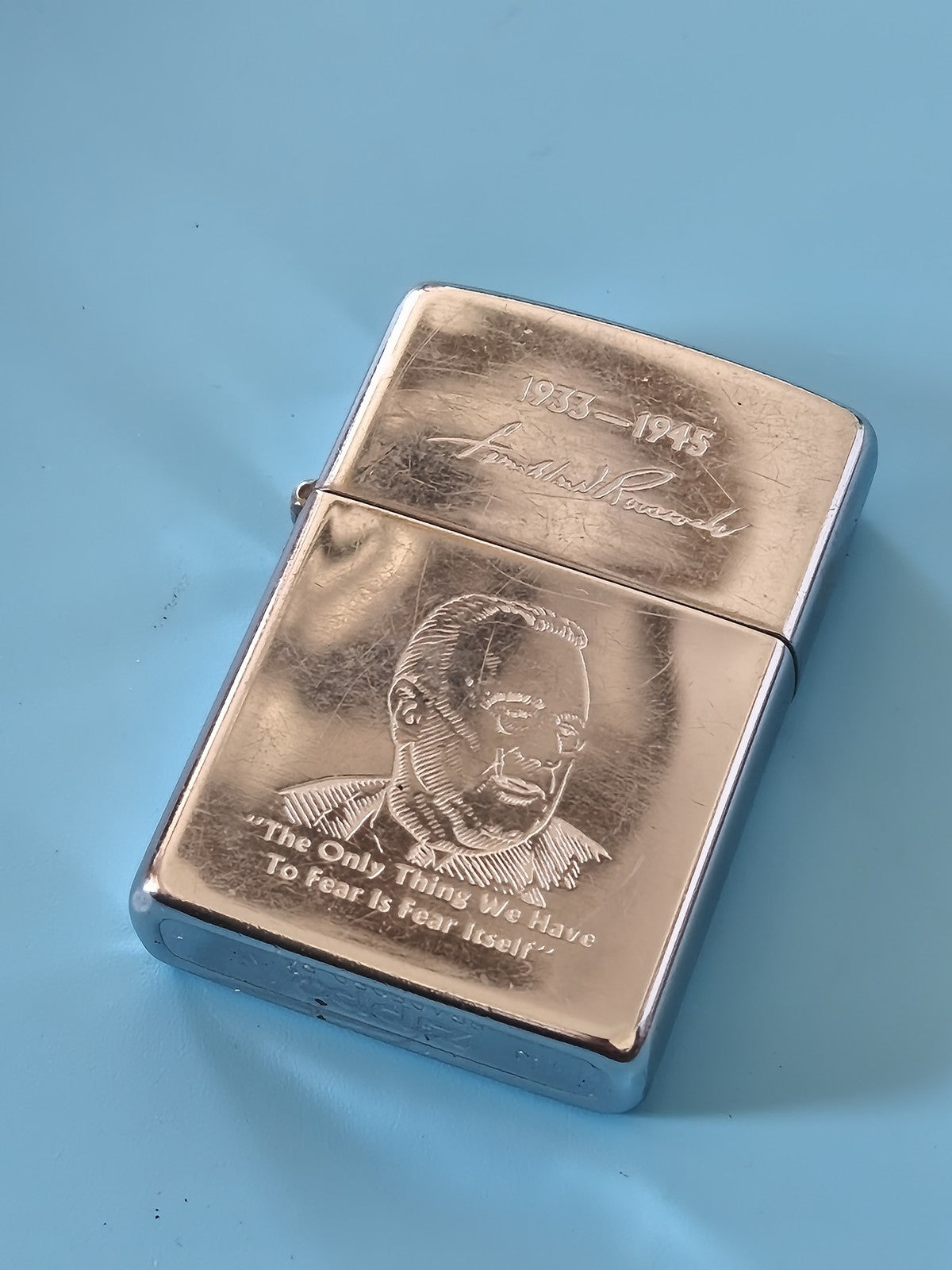 Zippo ancien Président Franklin Roosevelt, rare briquet vintage collection rétro
