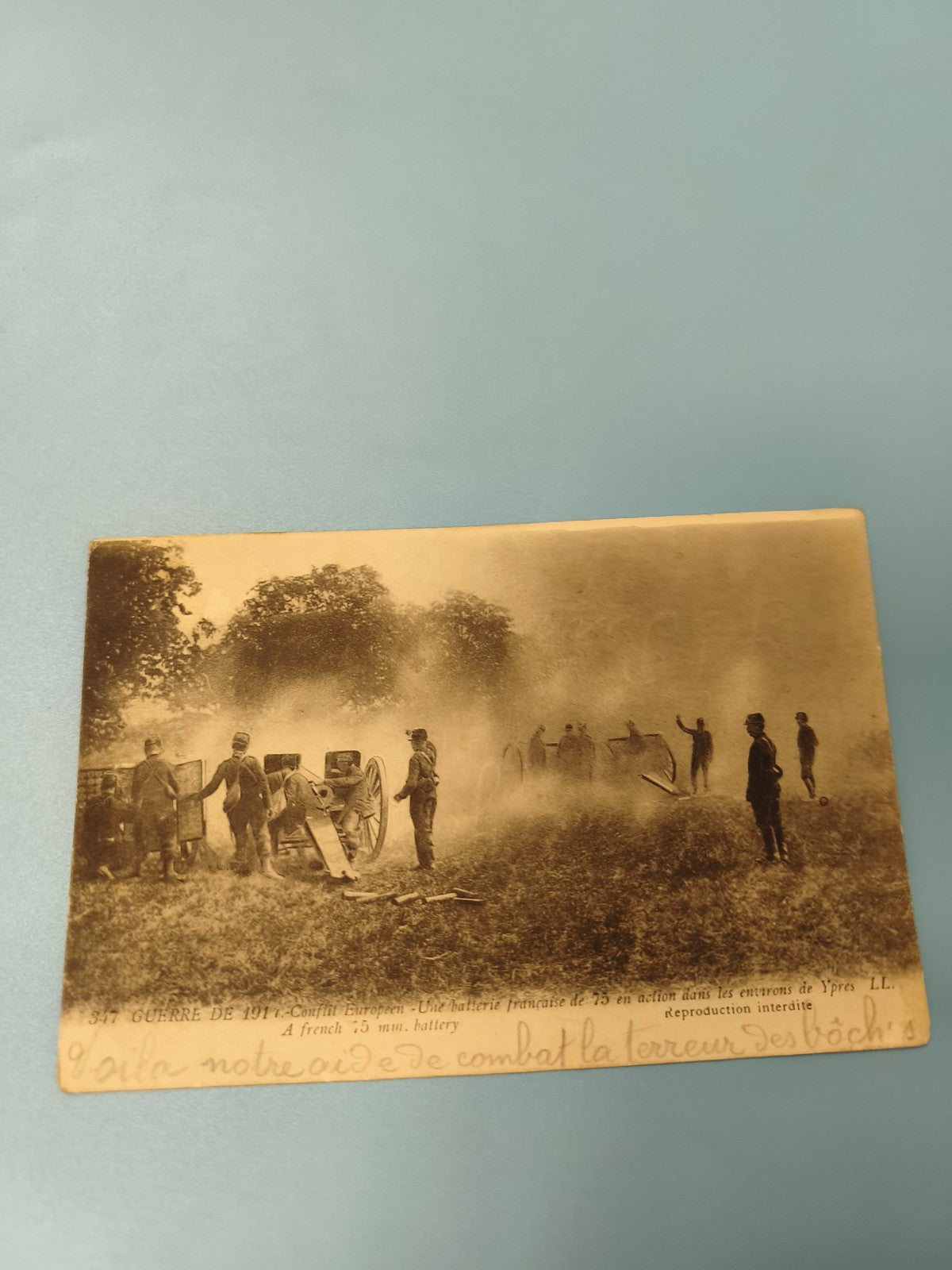 Carte postale ancienne Guerre 1914-1918 artillerie française Ypres CPA WW1