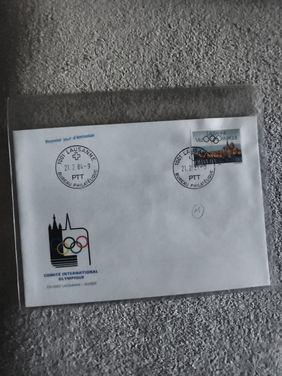 Lettre Premier Jour Lausanne 1984 Olympique Suisse timbre PTT philatélie (Ref 27