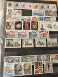 Lot de timbres Monaco multicolores fleurs autos paysages oblitéré/neuf (support