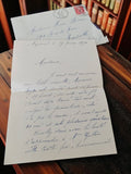 Lettre manuscrite ancienne 1950 avec enveloppe Marseille écriture bleue vintage
