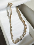 Collier vintage perles nacrées beige rétro, bijou fantaisie ancien élégant