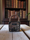 Cadenas ancien Yale Junior laiton patiné, vintage, serrure à clé, déco industrie