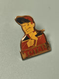 Vintage pin's TOTAL ancien logo personnage rouge jaune collection (Ref 4)