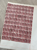 Gros lot ancien timbres Marianne 15c rouges oblitérés sur planche philatélie