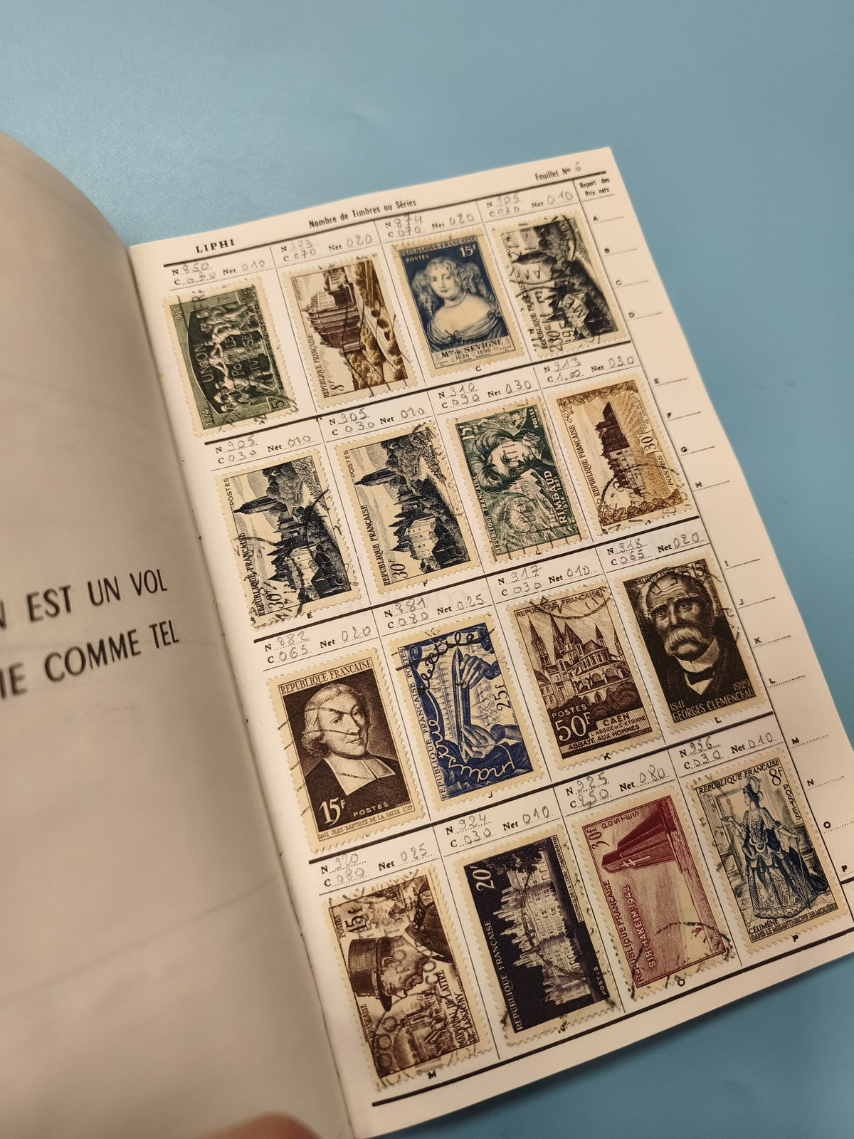 Lot timbres carnet ancien La Liaison Philatélique collection France vintage