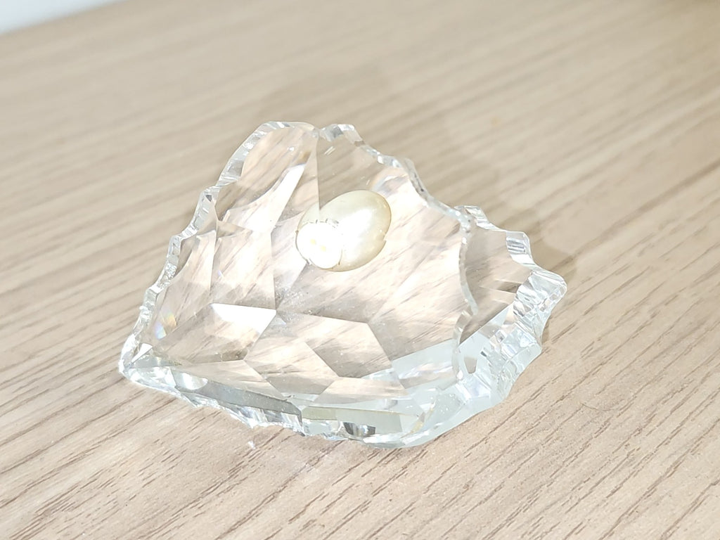 Swarovski coquillage cristal transparent avec perle décorative ornement signé