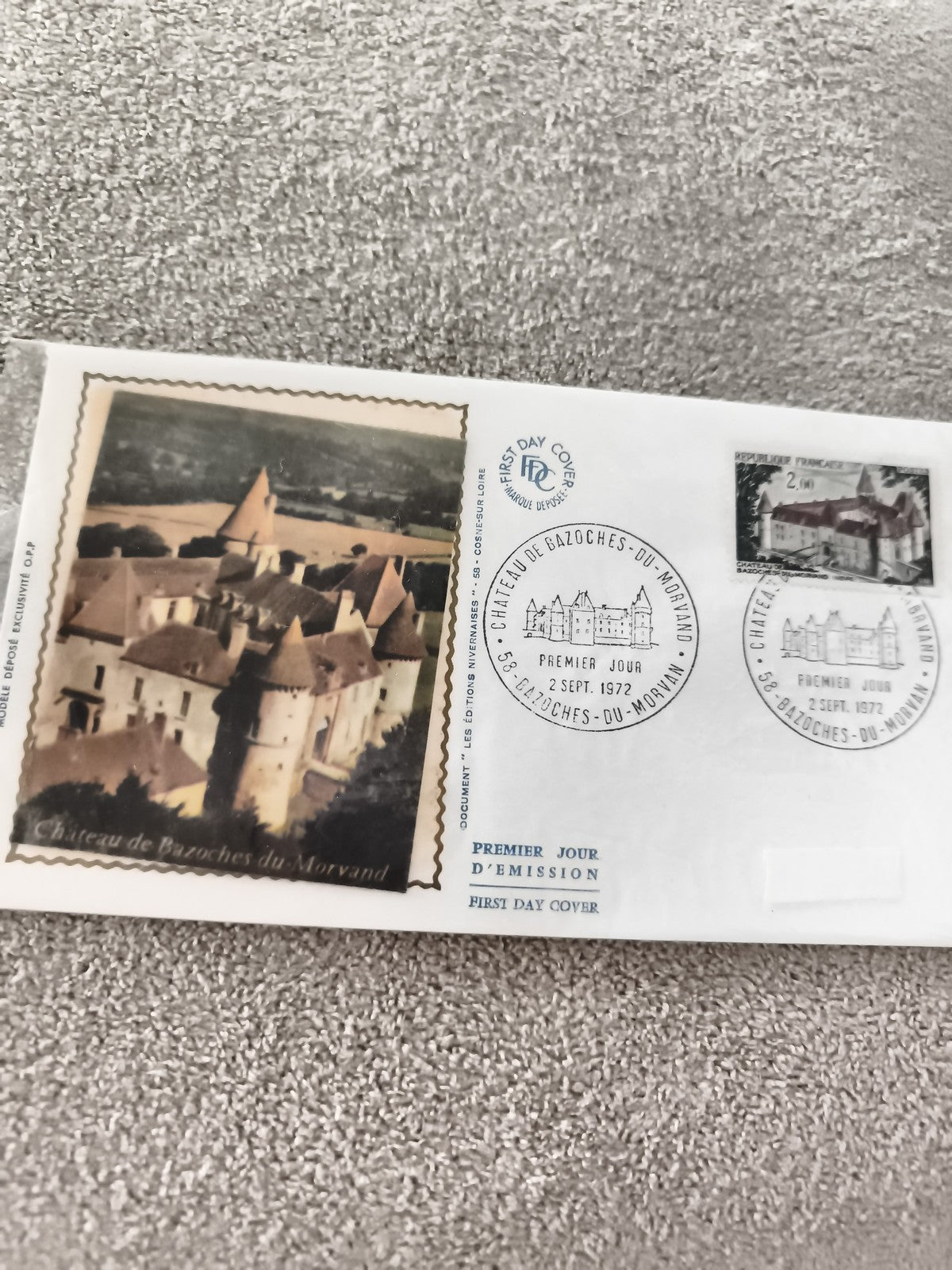 Lettre FDC Château de Bazoches du Morvan 1972 ancien philatélie France