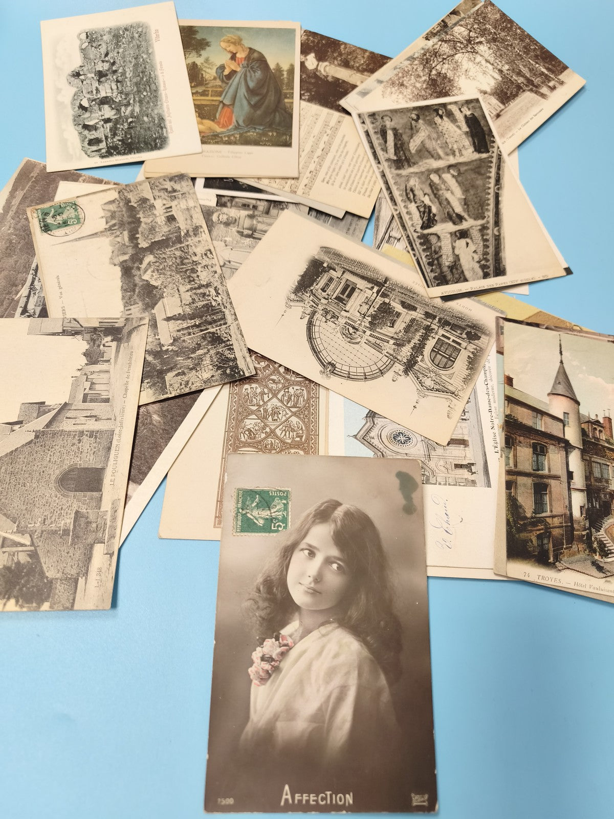 Lot cartes postales anciennes CPA, paysages, portraits, monuments, vrac collecti