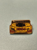 Vintage pin's Esso Peugeot voiture jaune ancien collection automobile (Ref 15)