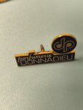 Vintage pin's parfumerie DONNADIEU bleu doré logo dp collection parfum