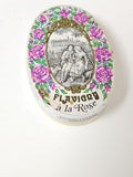 Ancienne boîte publicitaire Flavigny à la rose vintage rétro déco collection Fra