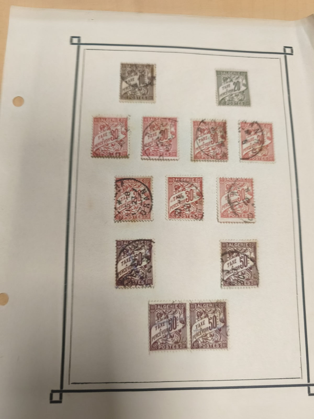 Timbres oblitérés Algérie Taxe années 1920-30 lot philatélie anciens