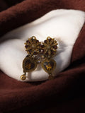 Paire de boucles d?oreilles anciennes vintage début XXe plaqué or rétro