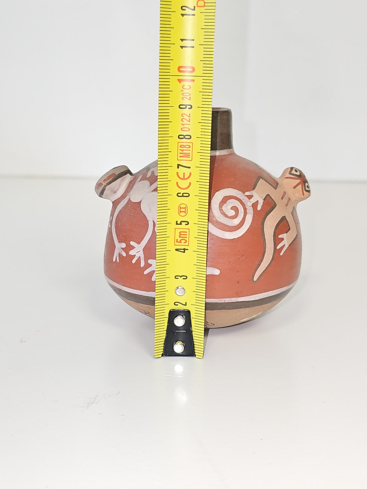 Ancien petit pot vintage Nasca Pérou signé Jenny Calle, objet de collection rare