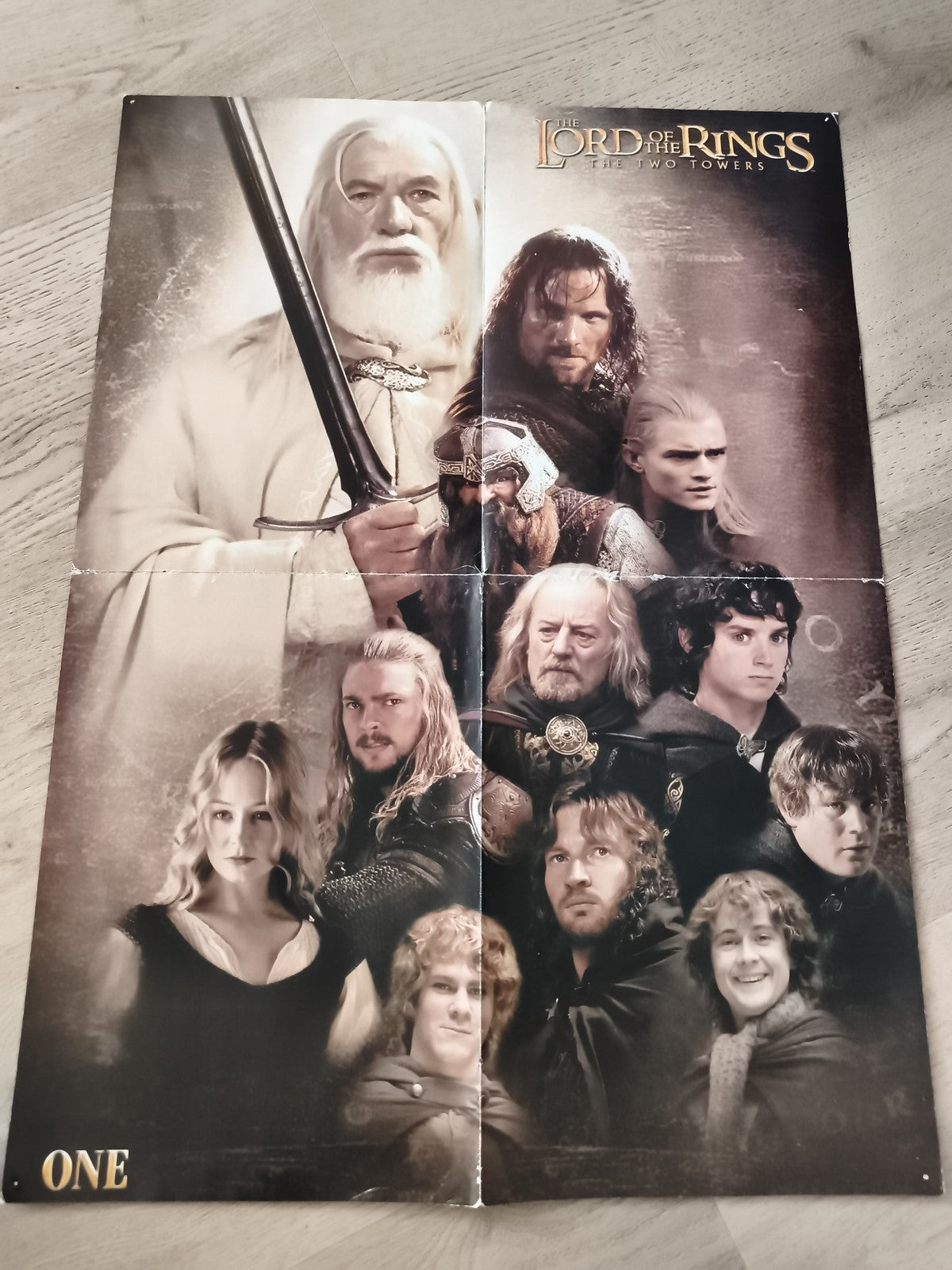 Poster Le Seigneur des Anneaux Two Towers film ONE personnages Gandalf