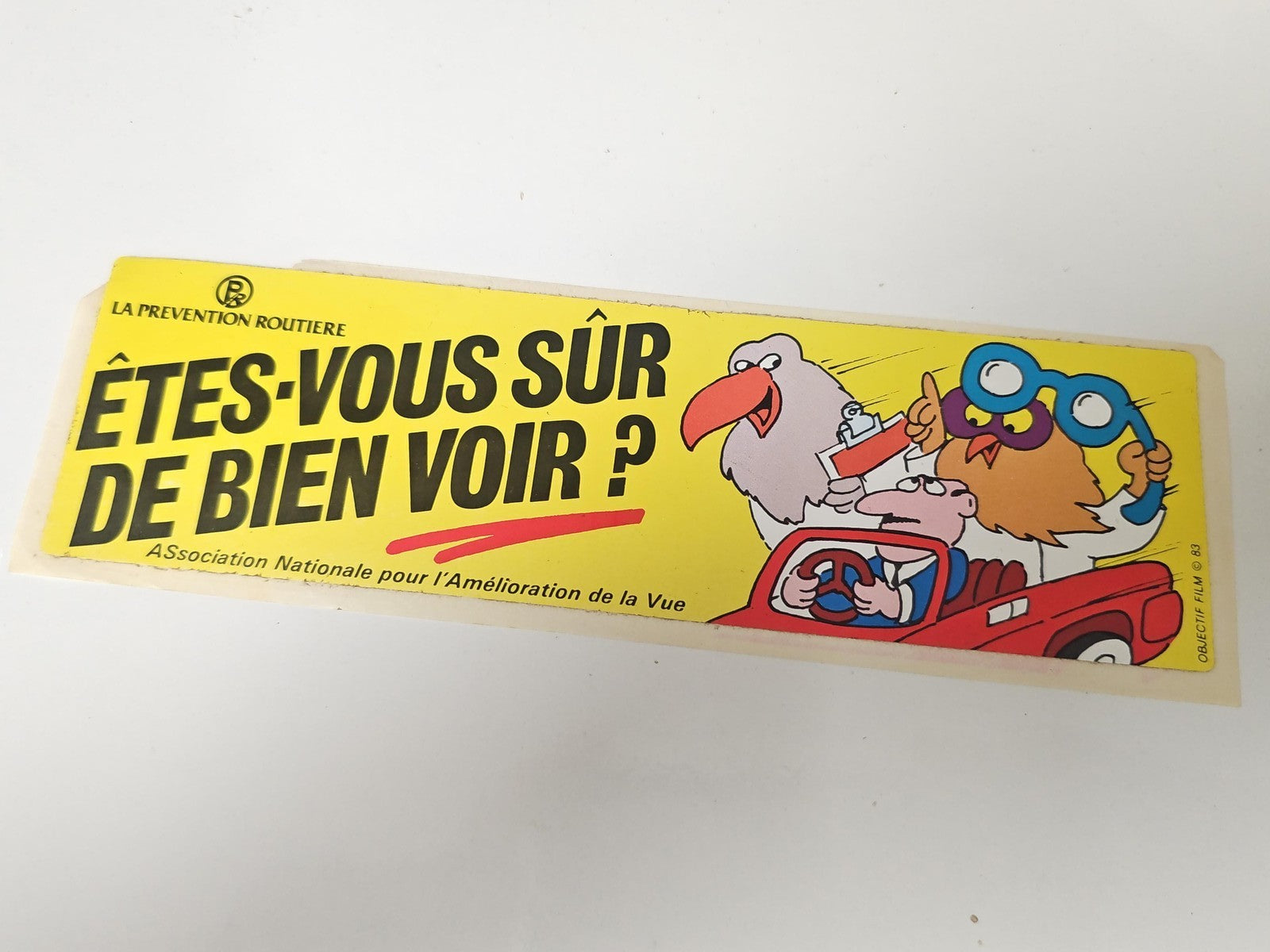 Vintage autocollant ancien Association nationale amélioration de la vue publicit