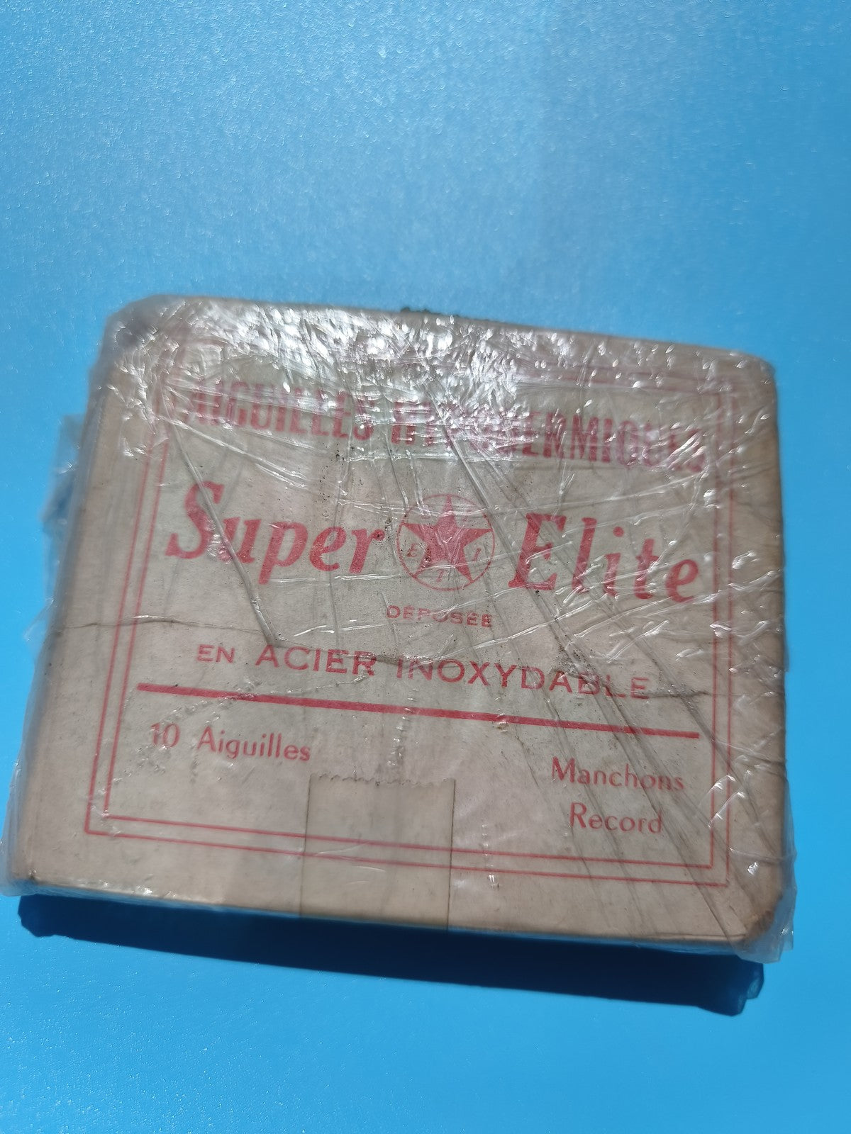Ancien lot publicitaire Super Elite, emballage d'origine, aiguille acier inox