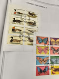 Timbres Guinée Équatoriale oiseaux papillons série oblitérée philatélie