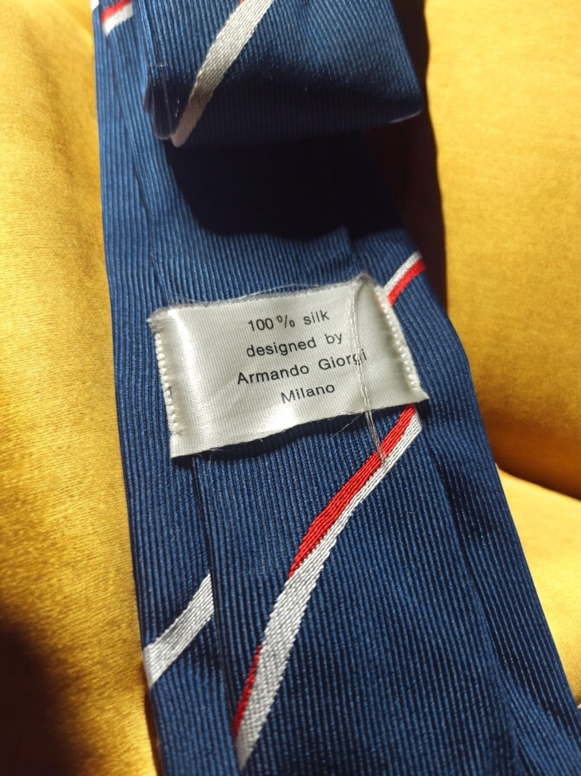 Cravate vintage Armando Giorgi bleu, rayure fine, rétro élégant homme