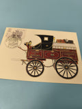Carte postale philatélie timbre transport dépêches illustration diligence