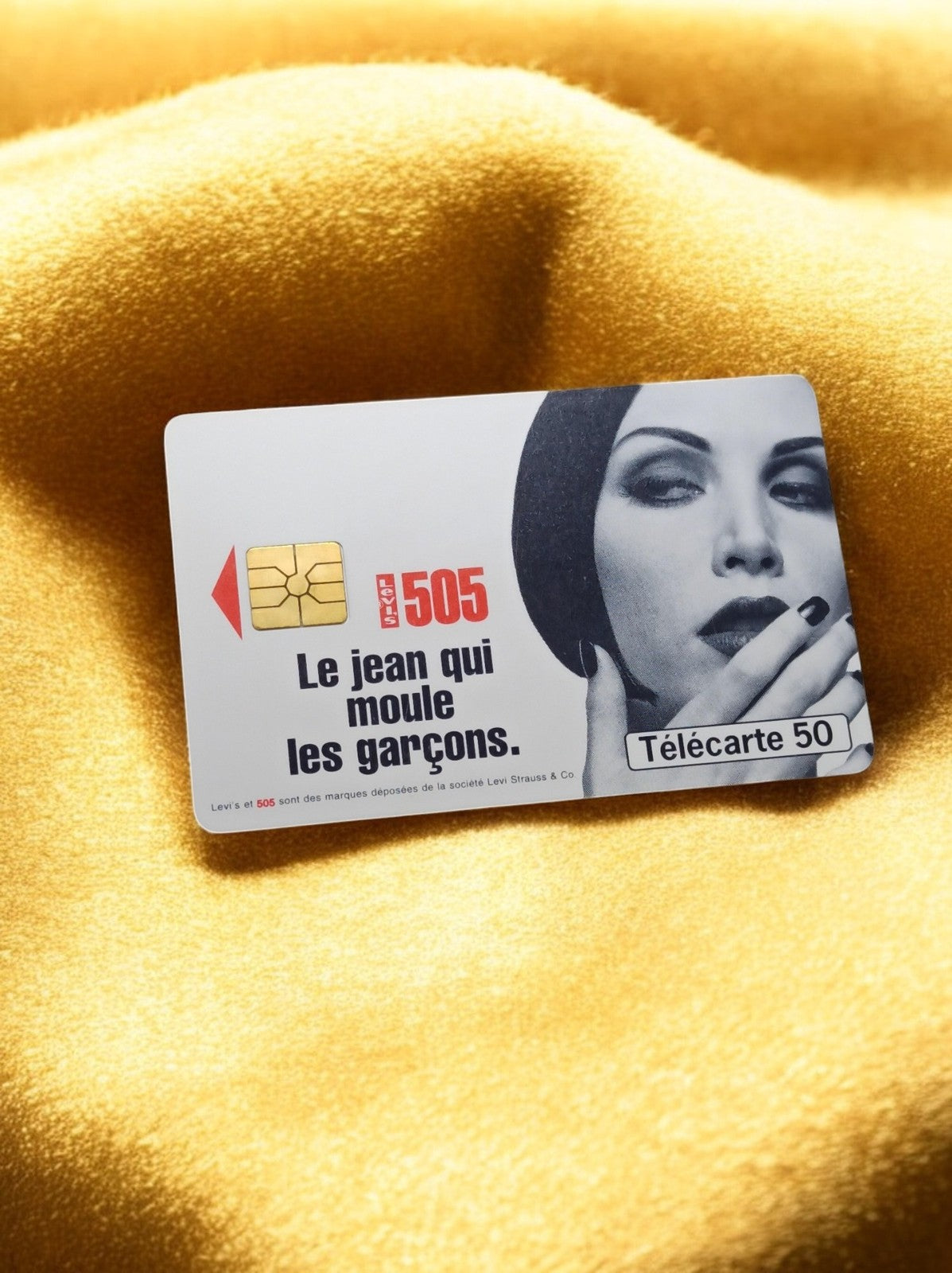Télécarte 50 unités Levi’s 505 vintage pub, carte téléphonique années 90