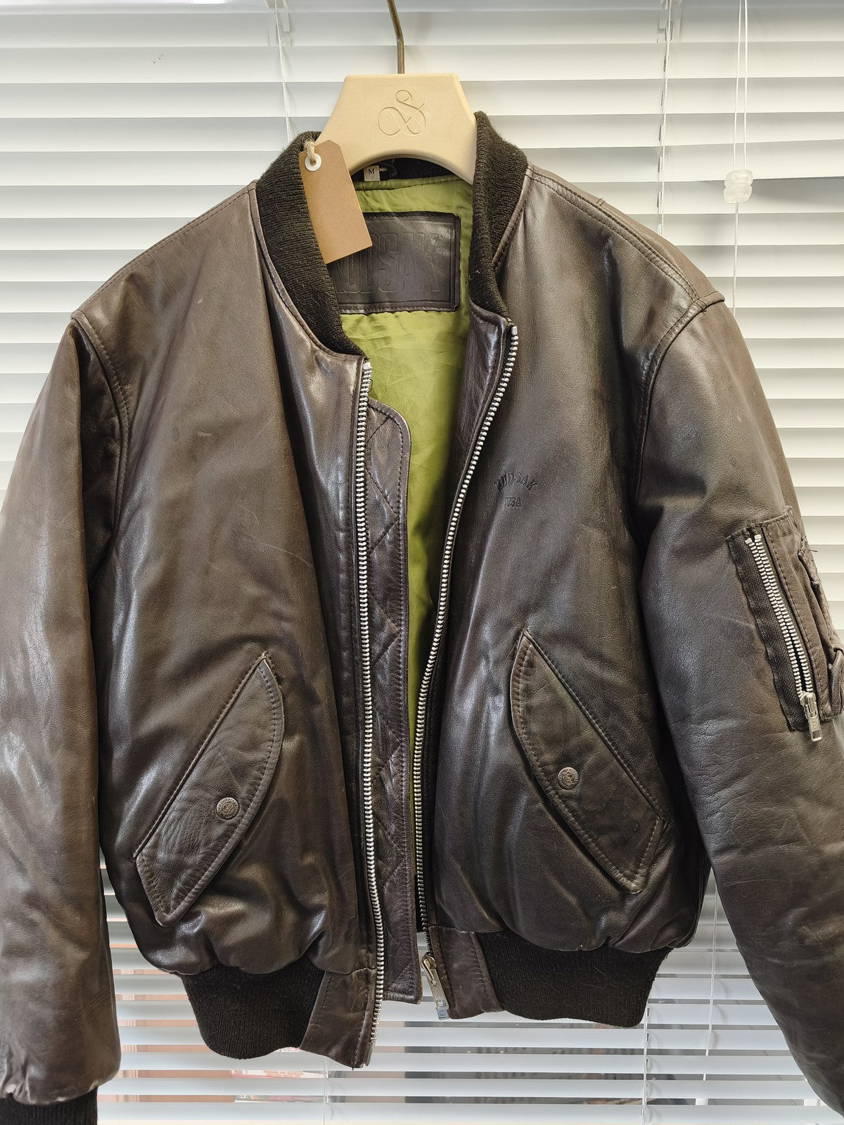 Blouson cuir vintage homme Kudsak USA taille M veste ancienne rétro collection