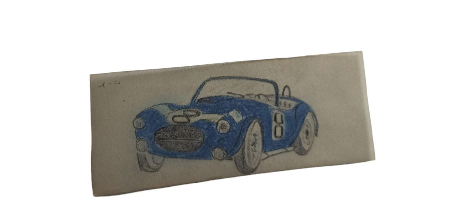 Plan original sur calque voiture Scalextric Dinky Toys dessin bleu