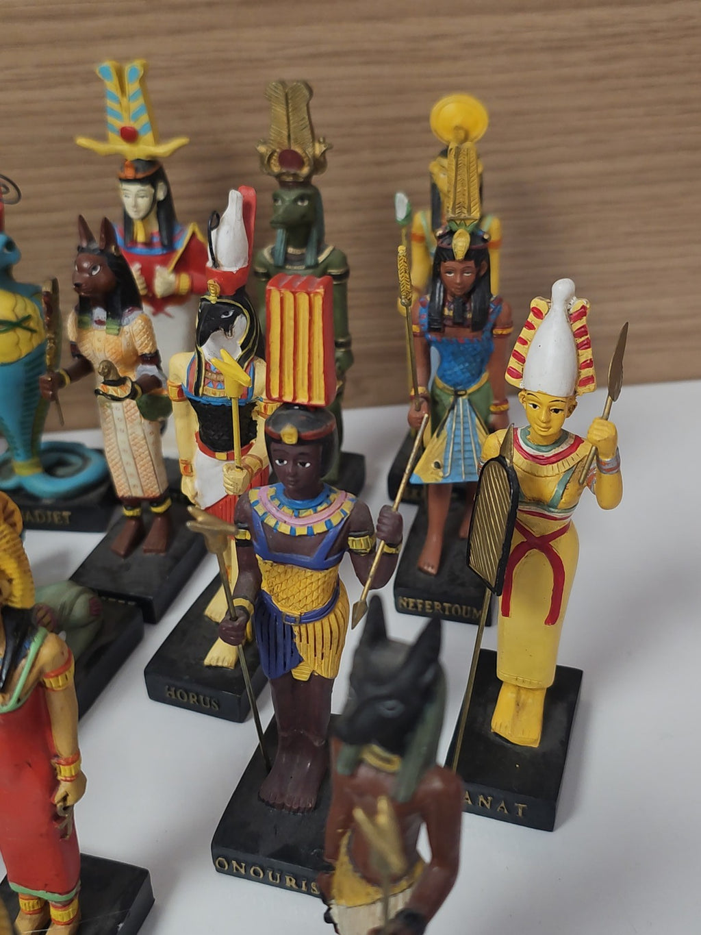 Vintage figurines dieux Égypte ancienne + magazines, set collection ancien rare