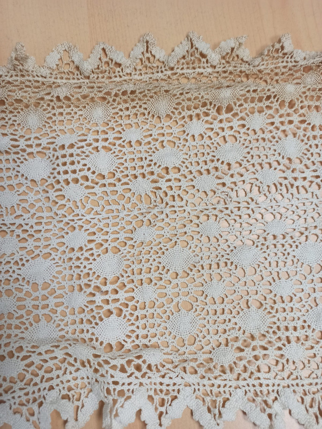 Set linge de table ancien XIXe brodé dentelle crochet vintage rare d?occasion