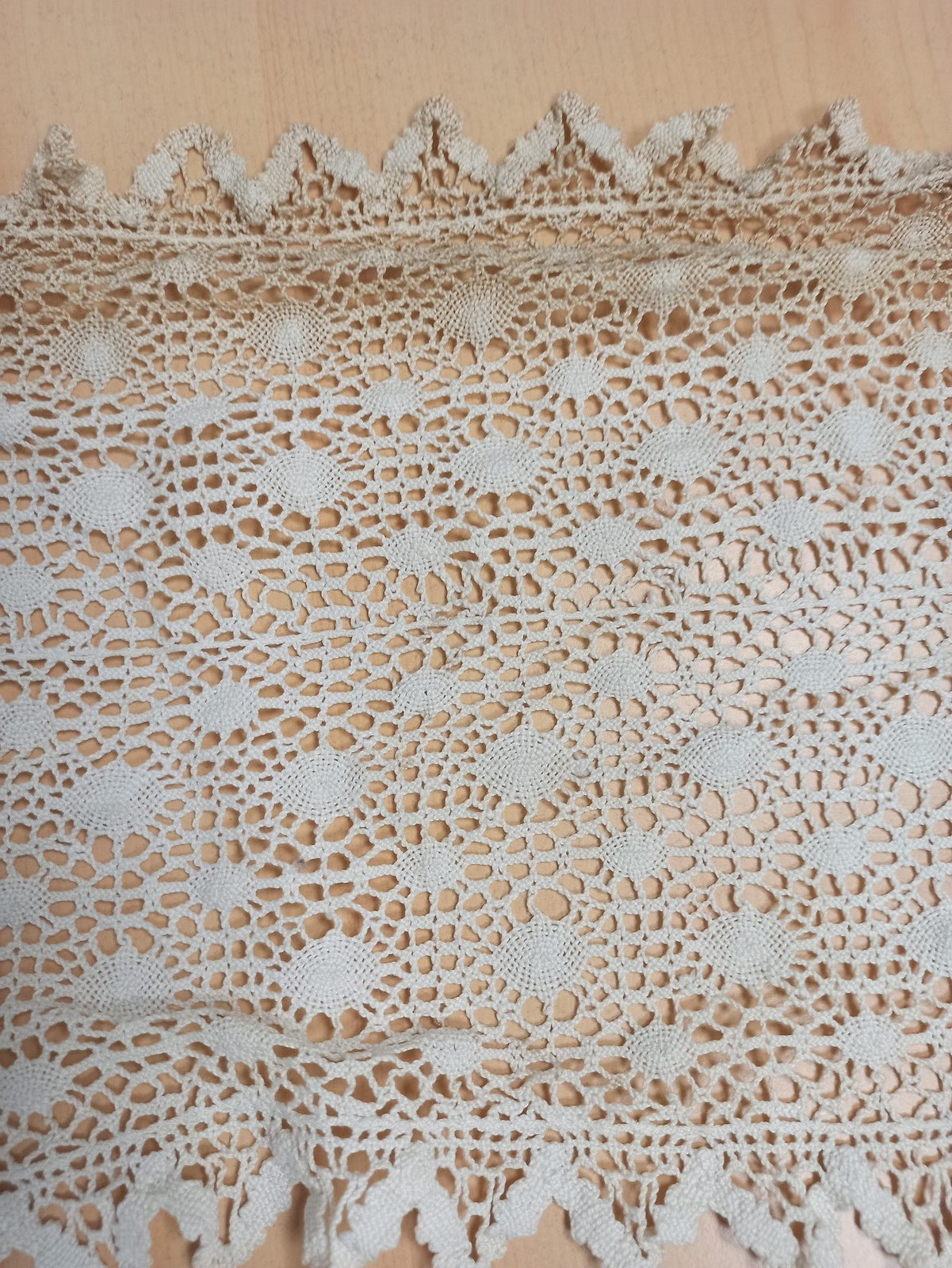 Set linge de table ancien XIXe brodé dentelle crochet vintage rare d?occasion