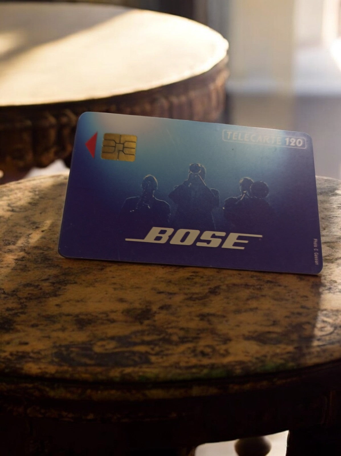 Carte téléphonique vintage BOSE Télécarte 120 bleu rétro collection