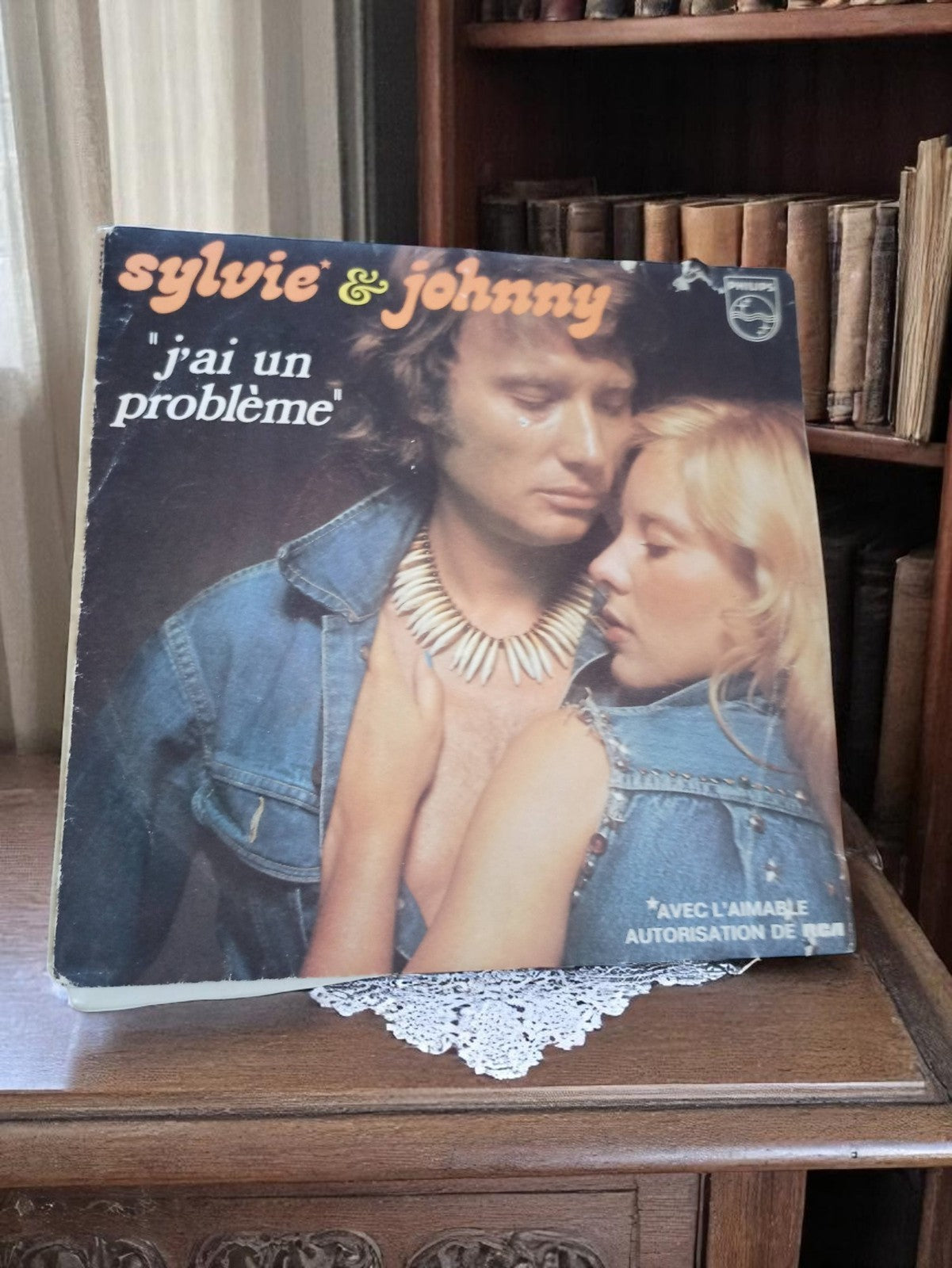 Vinyle 45T vintage Sylvie & Johnny "J'ai un problème" pochette originale rétro