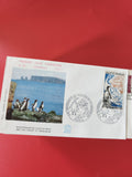 Enveloppe philatélie FDC Découverte îles Crozet Kerguelen pingouins timbre cache