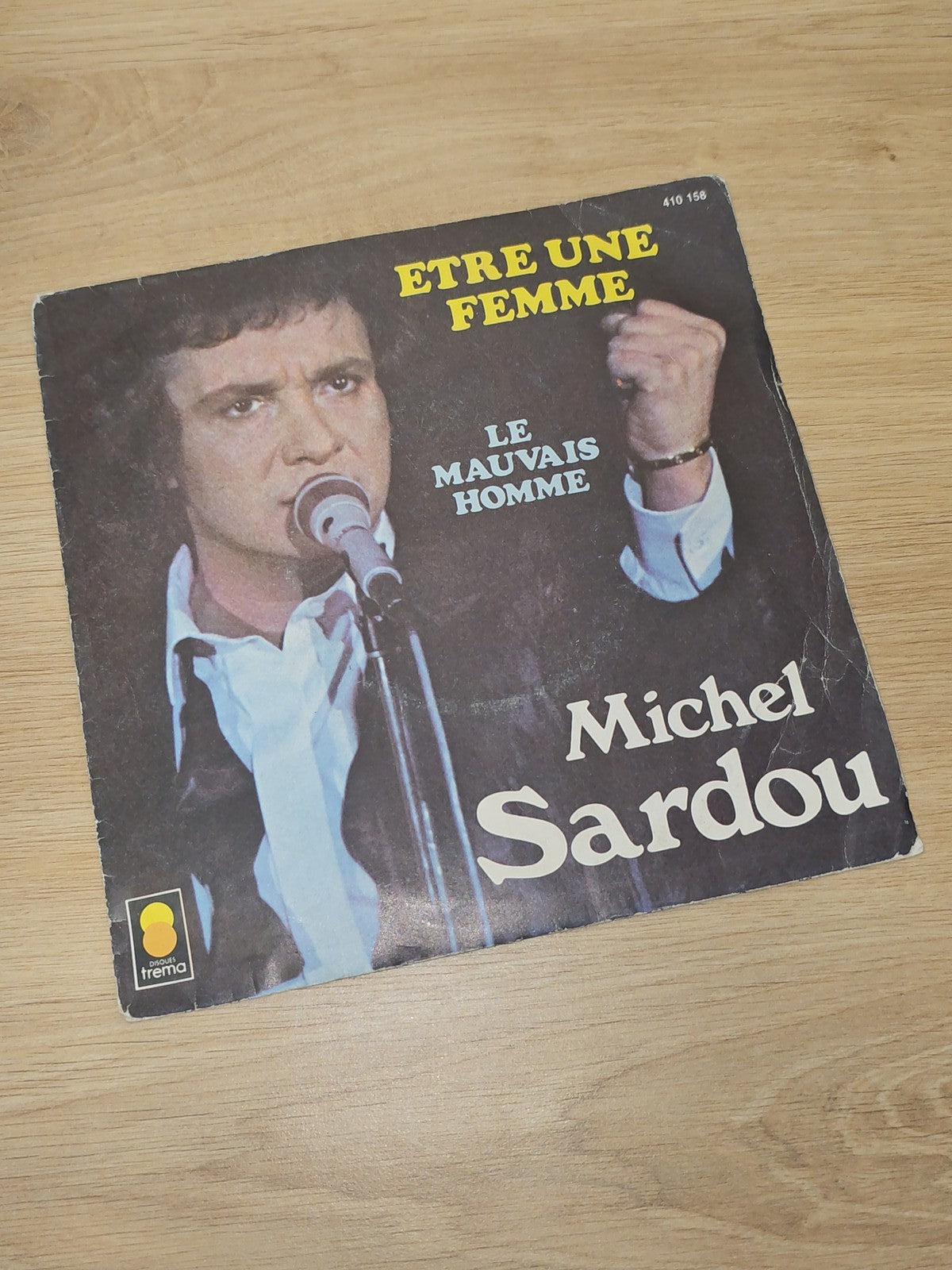 Vintage 45 tours Michel Sardou ancien disque vinyle rétro collection musique