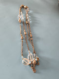 Collier ancien vintage gros maillons métal, bijou rétro pour collection ou déco