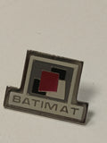 Pin's ancien Batimat rétro, badge publicitaire vintage collection années 80 90