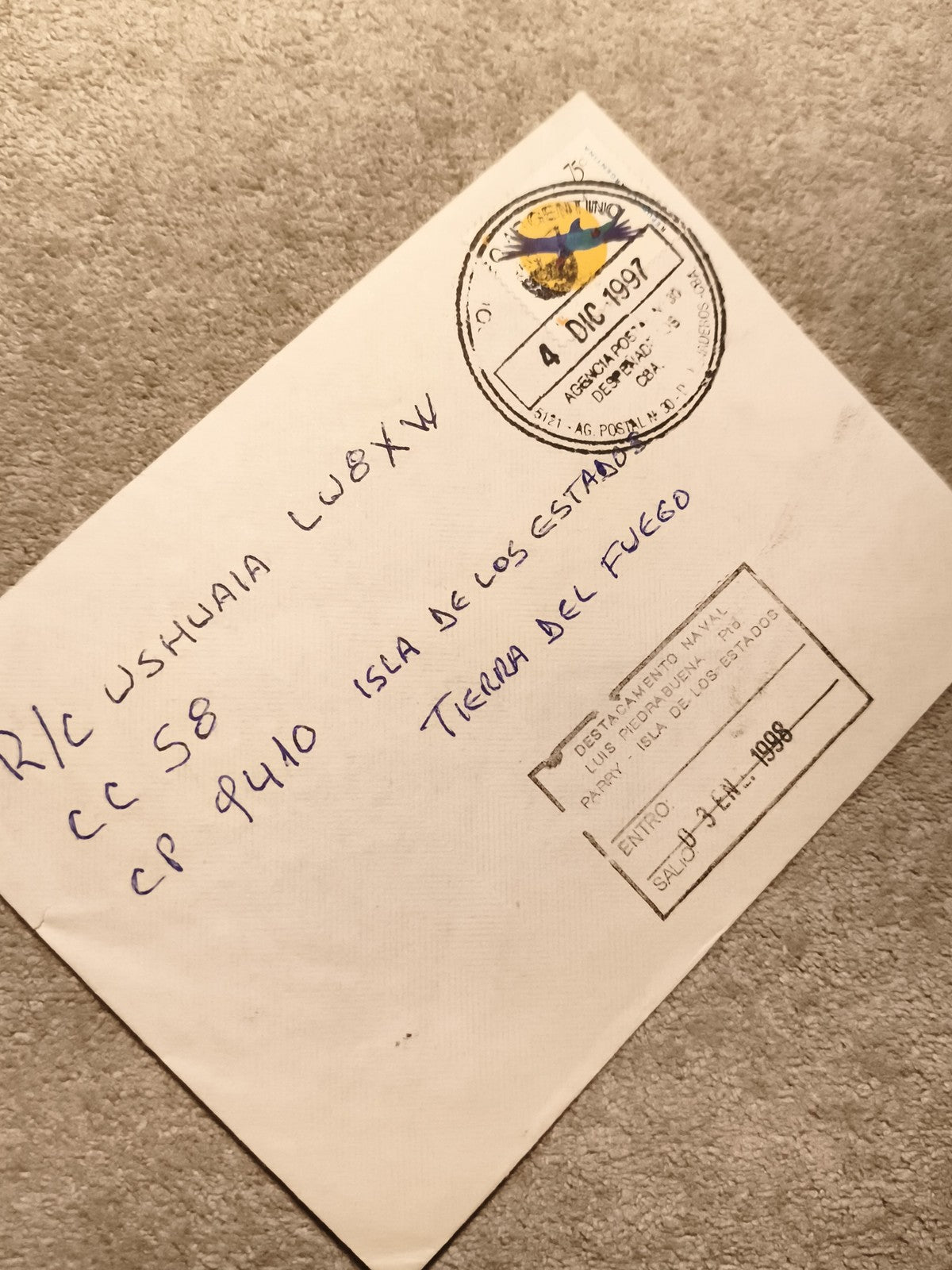 Lettre philatélie Argentine 1997 Isla de los Estados Tierra del Fuego (Ref 8)