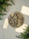 Médaille bronze athlétisme vintage relief course forêt rétro