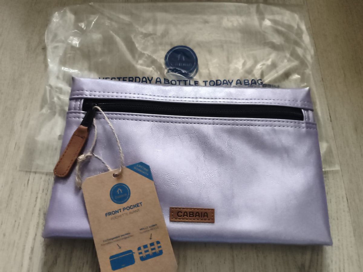 Pochette Cabaia lavande 24 cm accessoire sac fermeture zip neuf