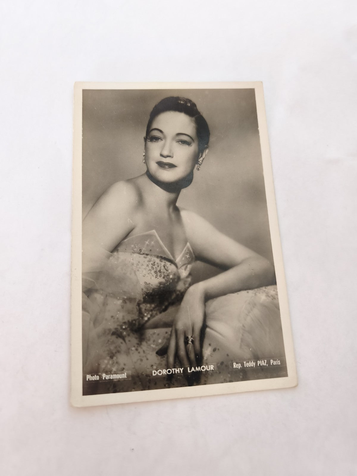 Carte postale vintage Dorothy Lamour ancienne photo rétro collection cinéma