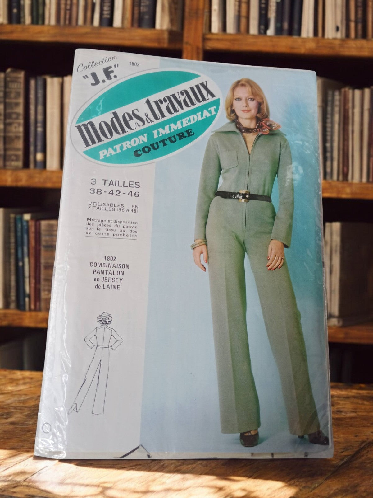 Patron couture Modes & Travaux vintage 70s combinaison pantalon laine J.F.