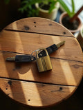 Cadenas ancien laiton patiné rétro + 2 clés, petit cadenas vintage déco