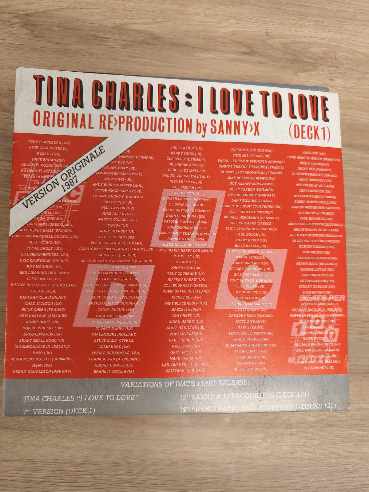 Vinyle 45T Tina Charles I Love To Love Sanny X Deck 1 version 1987
