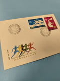 Enveloppe premier jour FDC Montréal 1976 timbres sportifs Roumanie illustrée